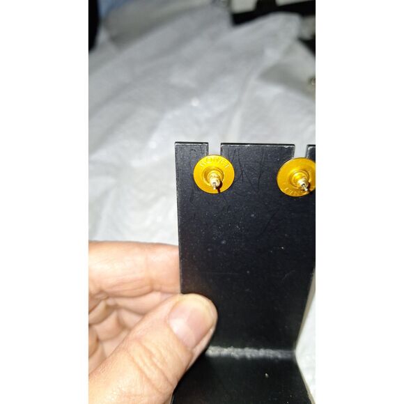 Monet Vintage Stud Post Pierced Earrings Red Rhinestone Minimalist Elegant - Picture 4 of 7